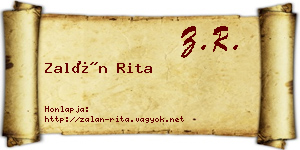 Zalán Rita névjegykártya