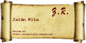 Zalán Rita névjegykártya